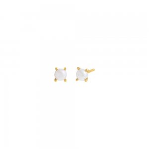 Four Prong Pearl Stud Earring