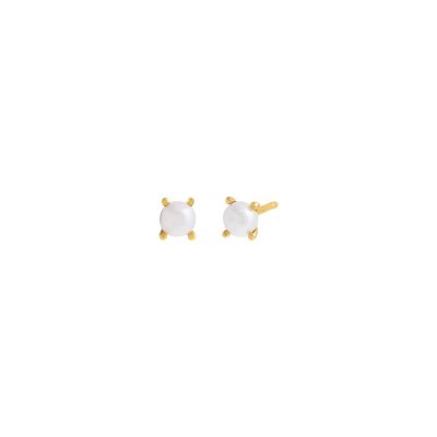 Four Prong Pearl Stud Earring