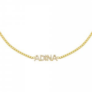 Pave Nameplate Choker