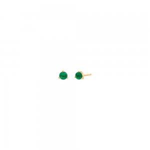 Tiny Colored 3 Prong Solitaire Stud Earring