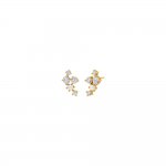 Cluster CZ X Pearl Stud Earring