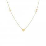 Solid Heart \u0026 Double Initial Necklace