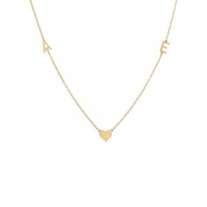 Solid Heart \u0026 Double Initial Necklace