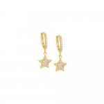 Pave Dangling Star Huggie Earring