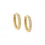 Diamond Round Huggie Earring 14K