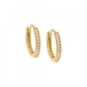 Diamond Round Huggie Earring 14K