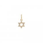 Mini Diamond Pave Star of David Charm 14K