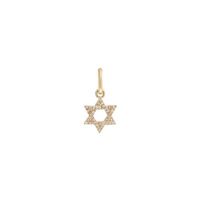 Mini Diamond Pave Star of David Charm 14K