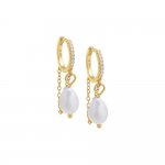 Dangling Pearl Chain Huggie Earring