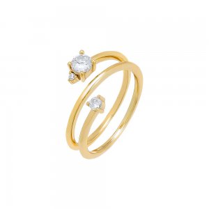 Double Solitaire CZ Wrap Ring