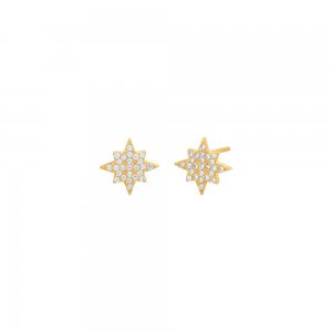 Mini Pave Starburst Stud Earring