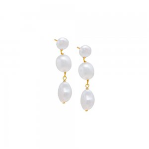 Multi Baroque Pearl Drop Stud Earring