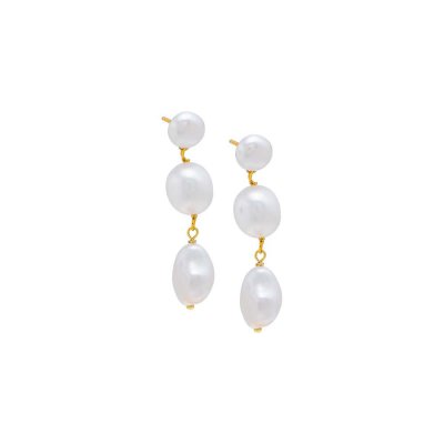 Multi Baroque Pearl Drop Stud Earring