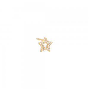 Mini Pave Open Star Stud Earring