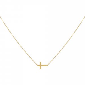 Mini Solid Cross Necklace 14K