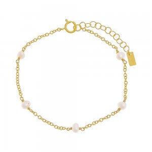 Pearl Embedded Chain Bracelet