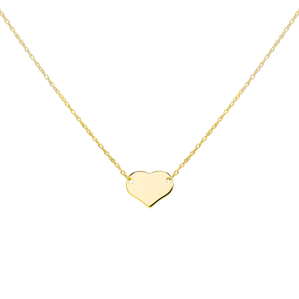 Engravable Mini Heart Necklace 14K