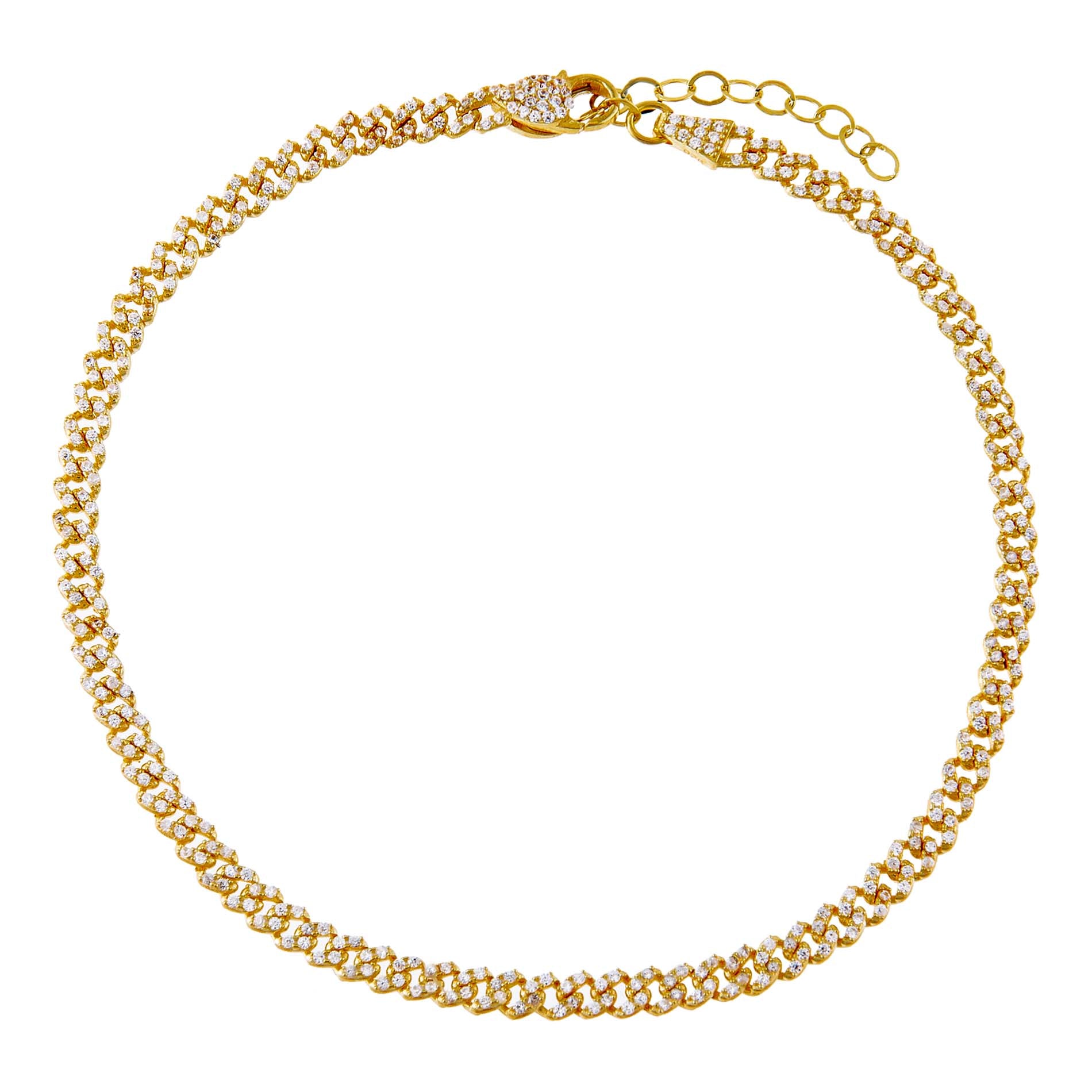 Baby Pave Cuban Link Anklet