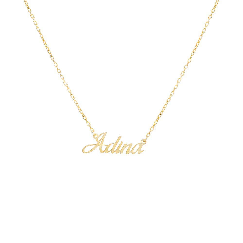 Solid Script Nameplate Necklace