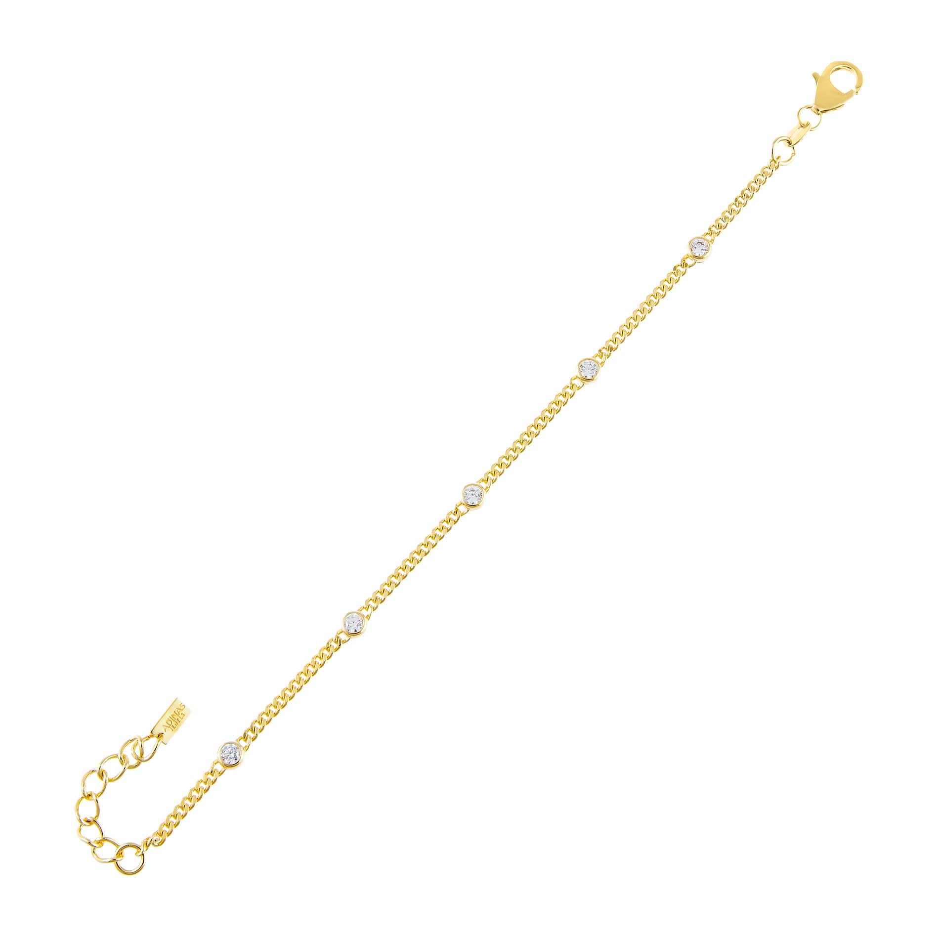 CZ Bezel Cuban Chain Bracelet