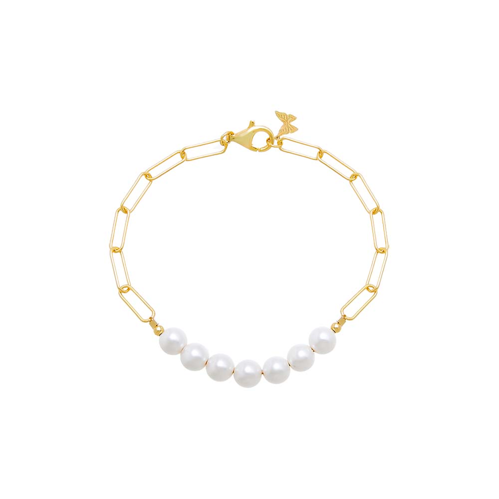 Pearl X Chunky Paperclip Chain Bracelet