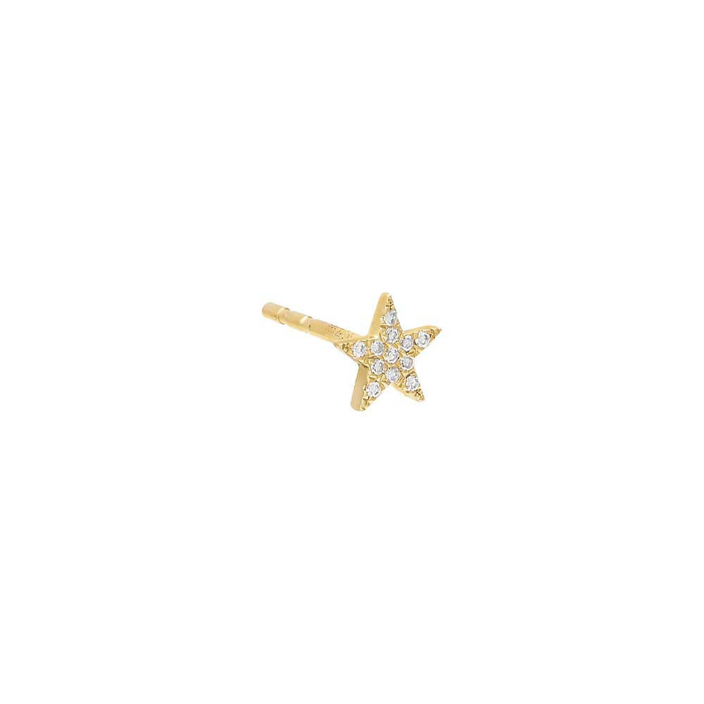 Diamond Star Stud Earring 14K