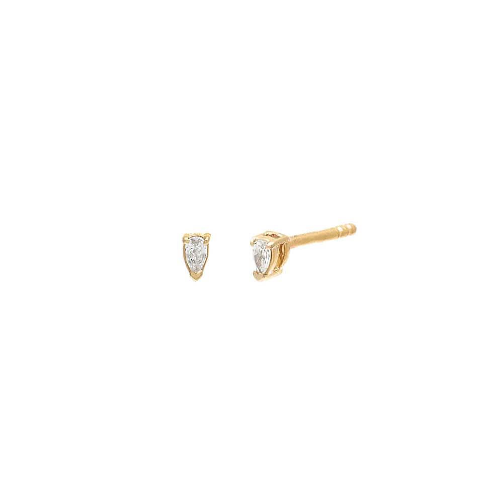 Itty Bitty Diamond Teardrop Stud Earring 14K