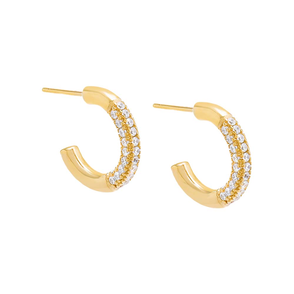 Pave Accented Hoop Earring