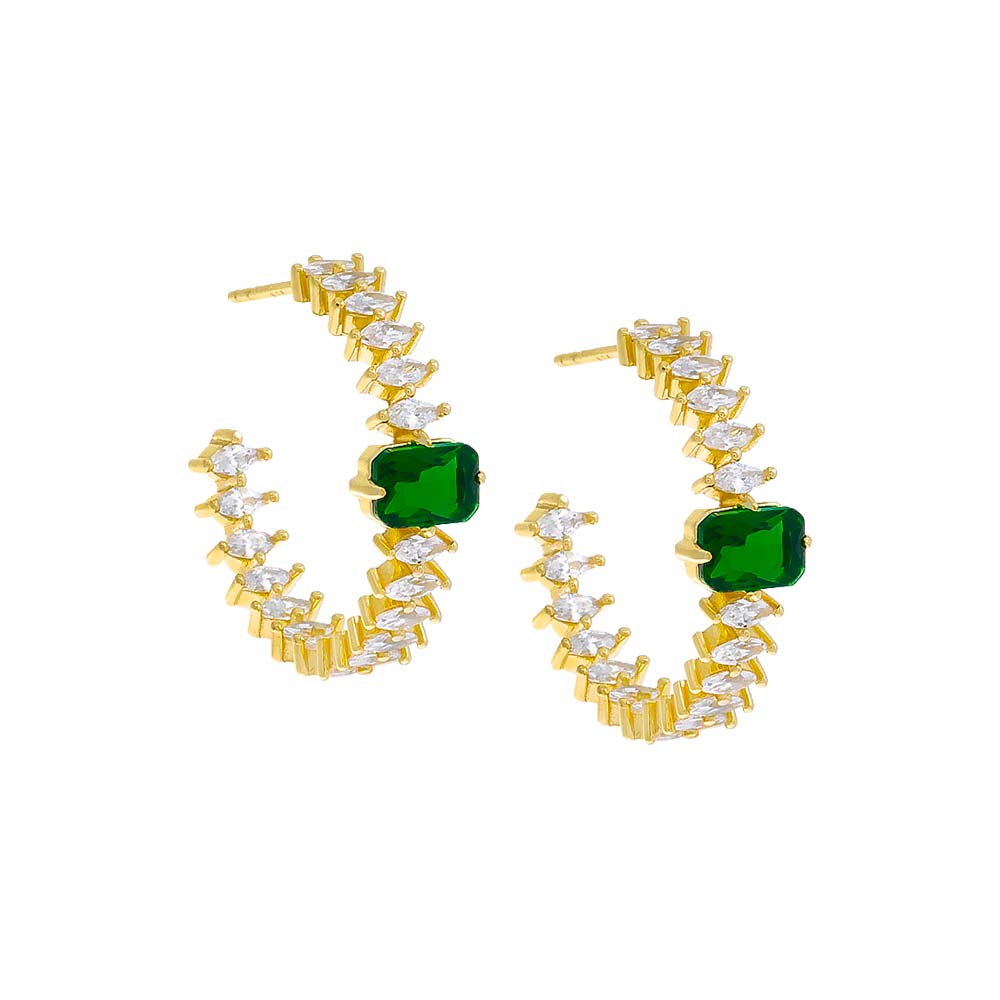 Colored Baguette X Marquise Tennis Earring