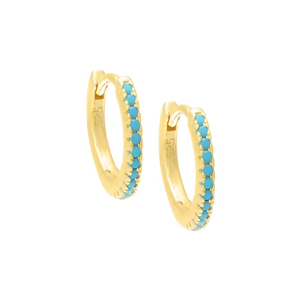 Summer Pave Colored Huggie Earring