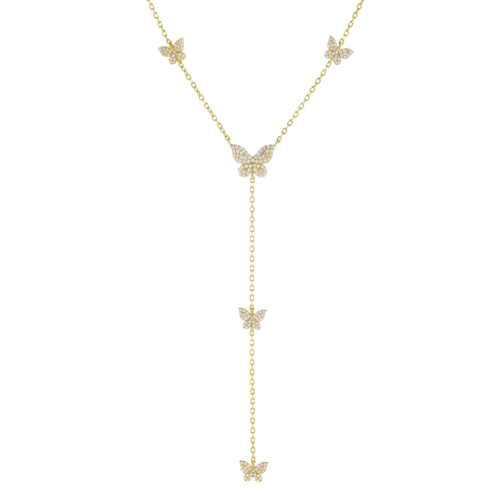 Pave Butterfly Lariat