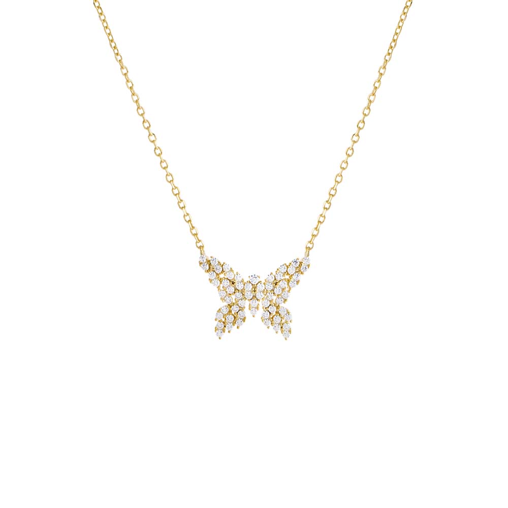 CZ Scattered Marquise Butterfly Necklace