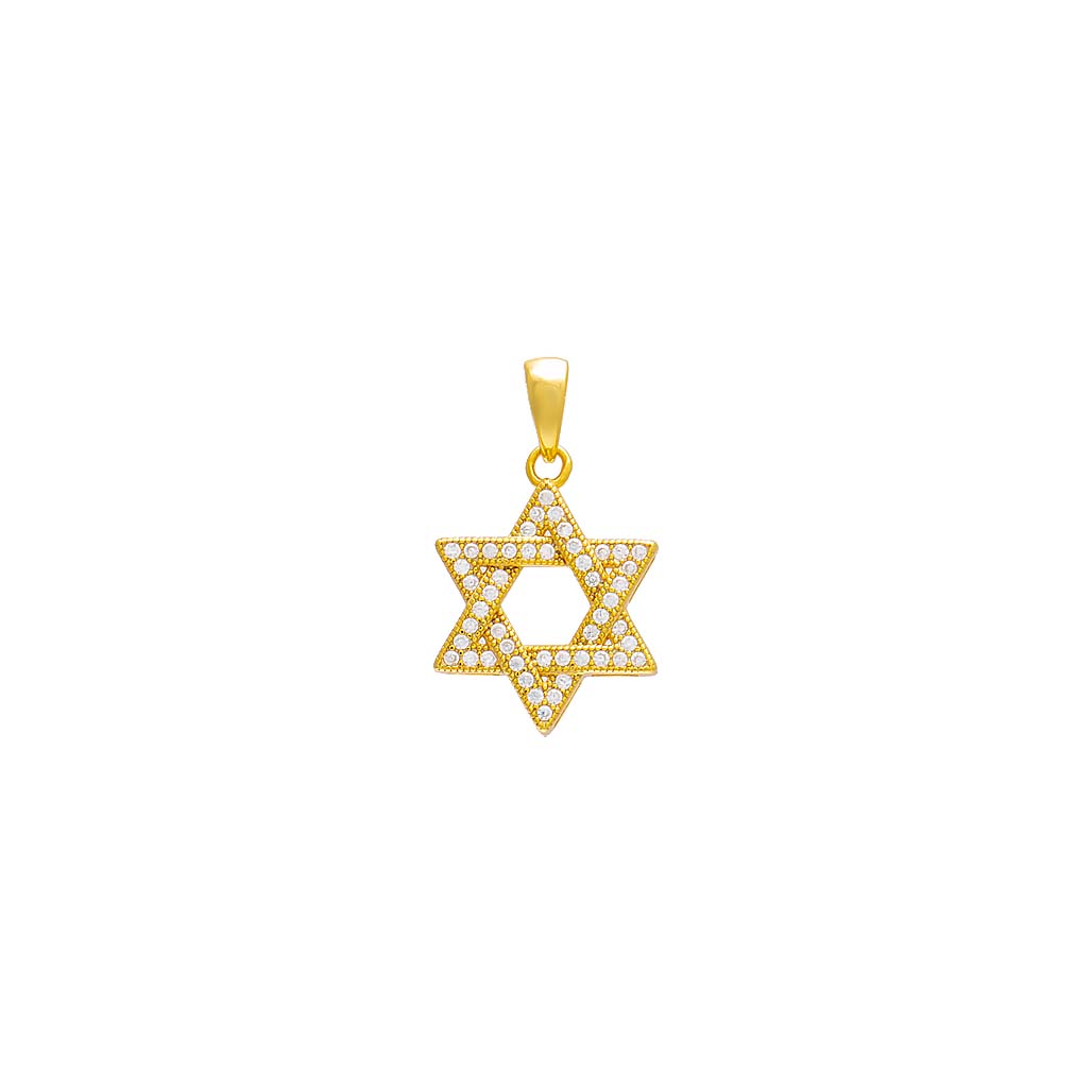 Pave Star Of David Necklace Charm