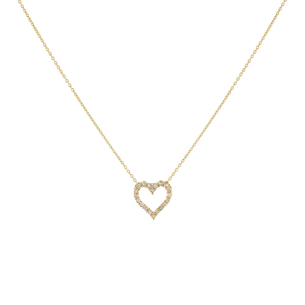 Classic Diamond Heart Necklace 14K