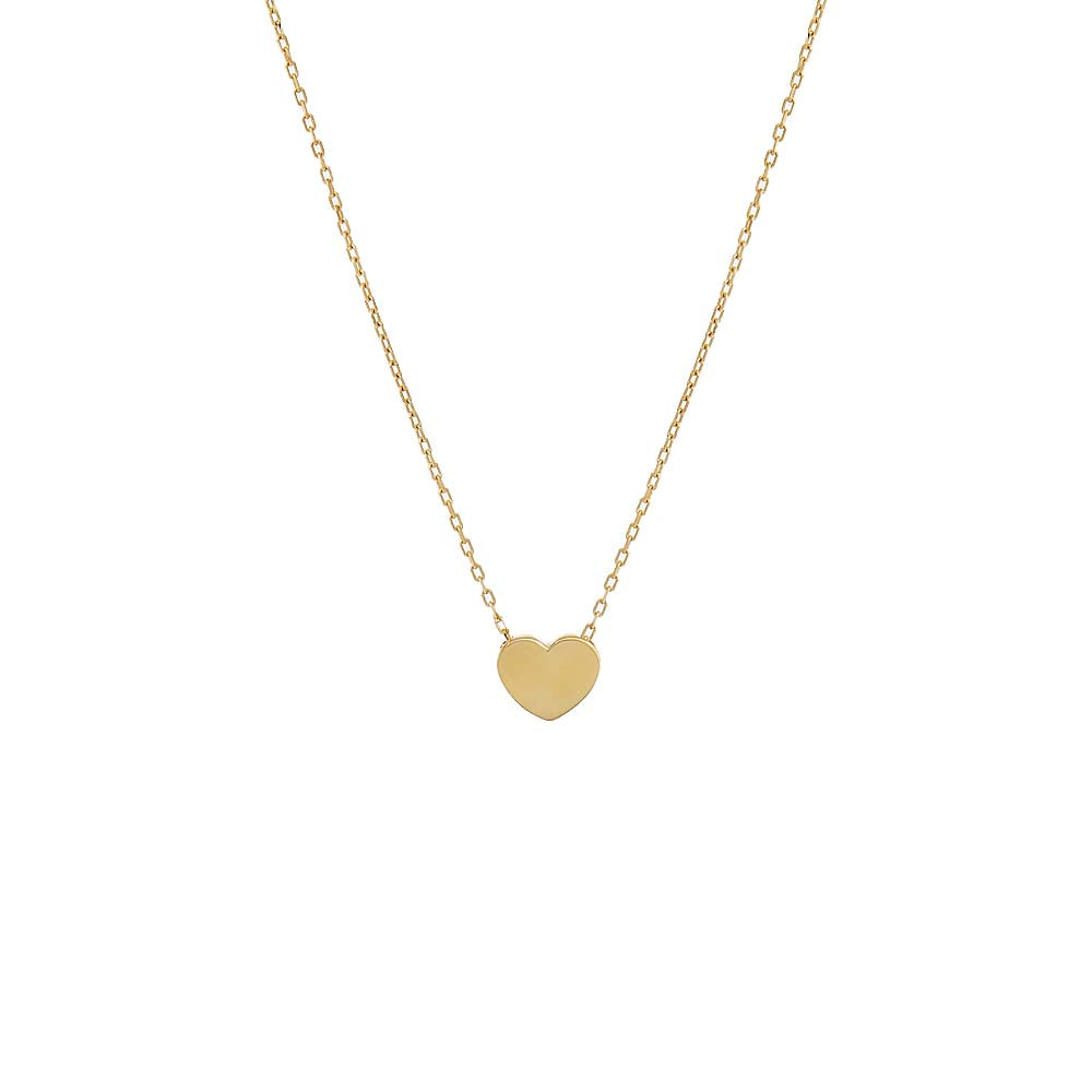 Solid Heart Necklace 14K
