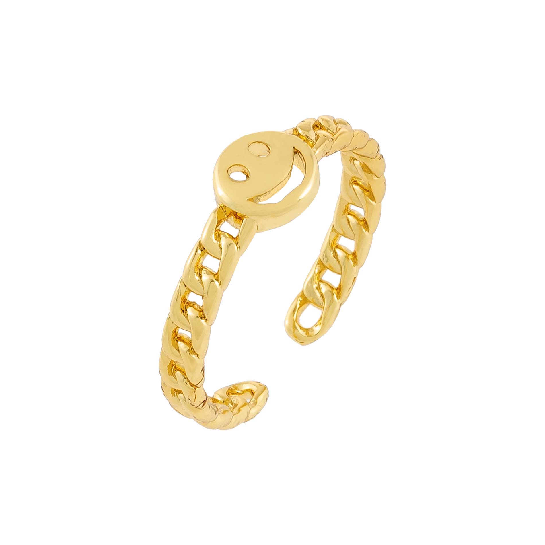 Smiley Face Chain Ring