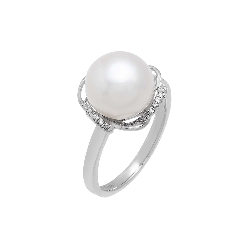 Diamond Pave Pearl Ring